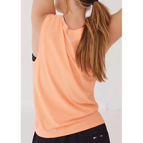 NWT Anthropologie Beyond Yoga Twist Front Muscle Tank Top Sunset Peach large new - Picture 4 of 7